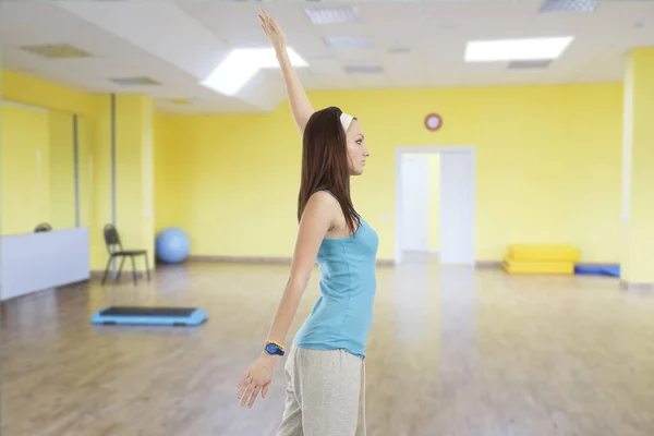 Interior Fitness Hall Girl Background — Stock Photo, Image