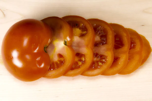 Geschnittene Tomaten Aus Nächster Nähe — Stockfoto