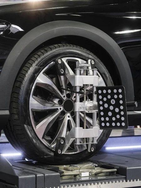 Målet För Den Bil Hjul Vinkel Justering Utrustningen — Stockfoto