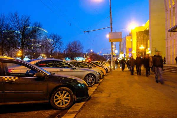 Moskva Rusko Března 2018 Krajina Obrazem Noční Moskva — Stock fotografie