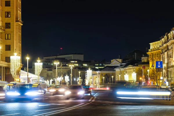 Mosca Russia Marzo 2018 Paesaggio Con Immagine Della Notte Mosca — Foto Stock