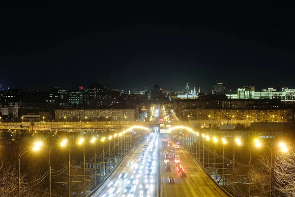 Μόσχα Ρωσία Μαρτίου 2018 Τοπίο Την Εικόνα Του Νύχτα Μόσχα — Φωτογραφία Αρχείου