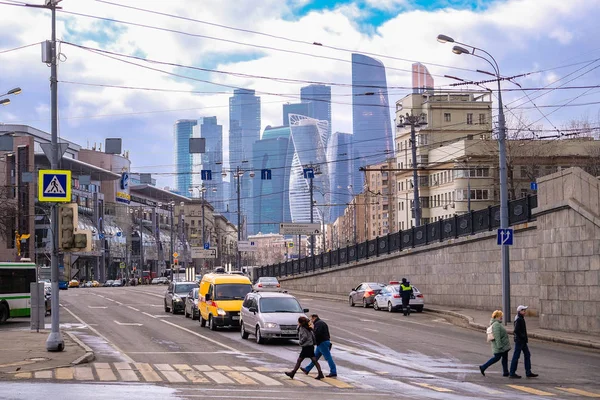 Moscou Rússia Abril 2018 Paisagem Cidade Com Imagem Rua Moscou — Fotografia de Stock