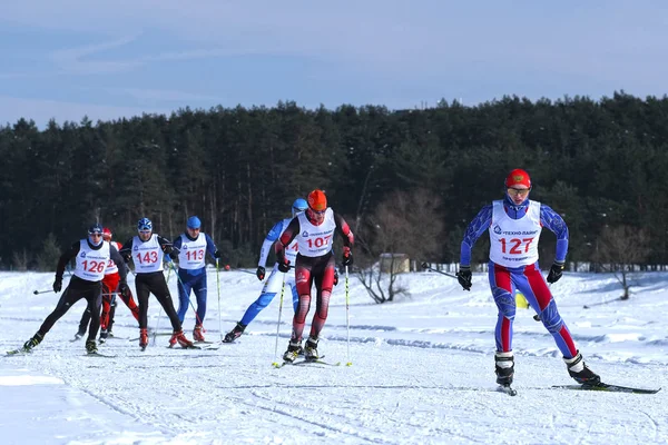 Protvino Rusland Maart 2018 Afbeelding Van Een Skiër — Stockfoto