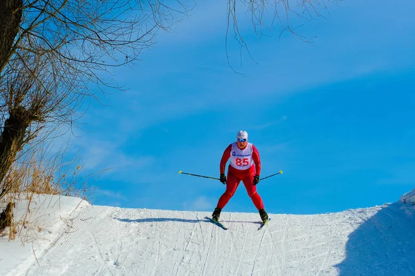 Protvino Russia Marzo 2018 Immagine Uno Sciatore — Foto Stock