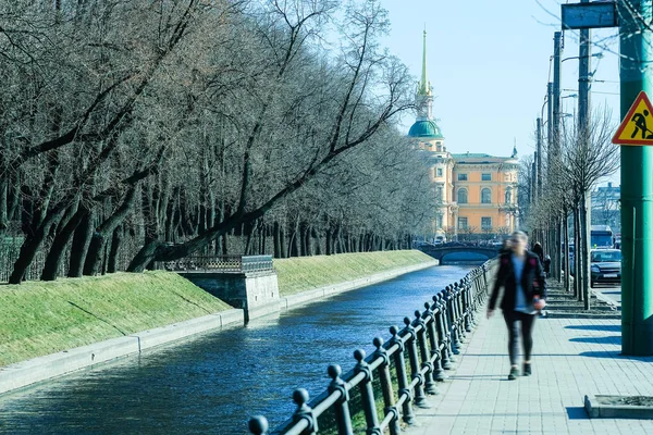 Petersburg Rosja Kwietnia 2018 Widok Zamek Michajłowski Sankt Petersburgu — Zdjęcie stockowe