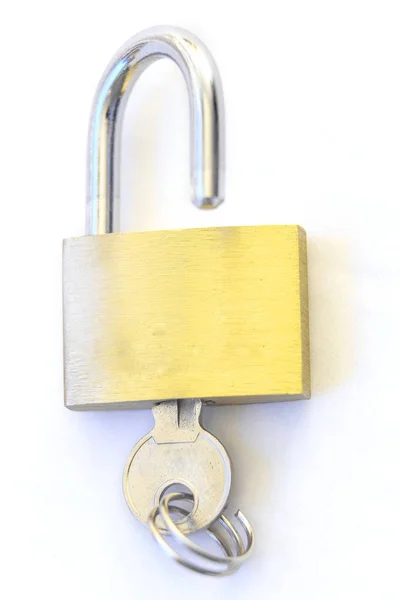 Kép Egy Megnyitott Zár Kulcs — Stock Fotó