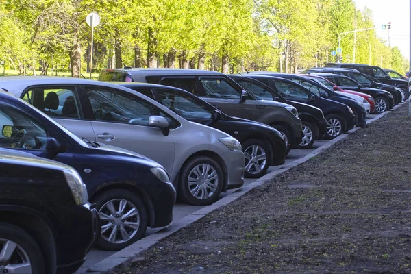 Moskva Ryssland Maj 2018 Bilar Parkering Moskva — Stockfoto
