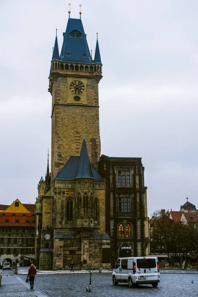 Prag Çek Cumhuriyeti Kasım 2019 Saat Kulesi Nin Eski Şehir — Stok fotoğraf