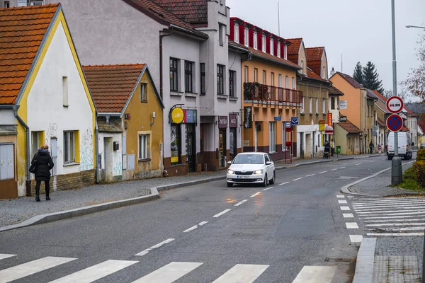 Prag Tschechische Republik November 2019 Bild Eines Fußgängerüberwegs Auf Einer — Stockfoto