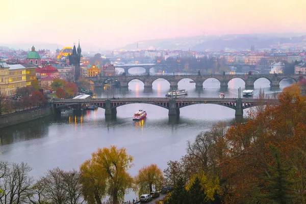 Praha Listopad 2019 Pražská Krajina Výhledem Karlův Most — Stock fotografie