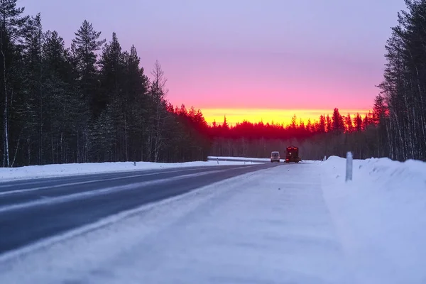 Karelia Oroszország Január 2020 Tájkép Vidéki Karelia Télen — Stock Fotó