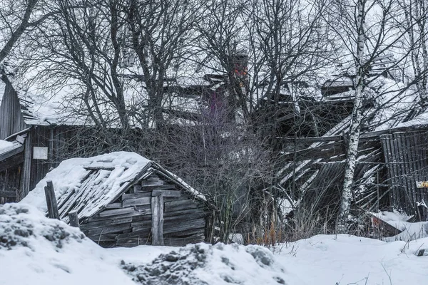 Wiejski Dom Miedwieżegorsku Karelia Rosja — Zdjęcie stockowe