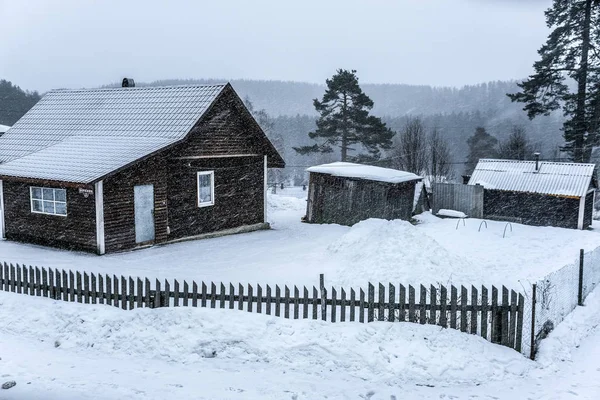 Medvezhyegorsk Russia January 2020 Village House Medvezhyegorsk Karelia Russia — Stock Photo, Image