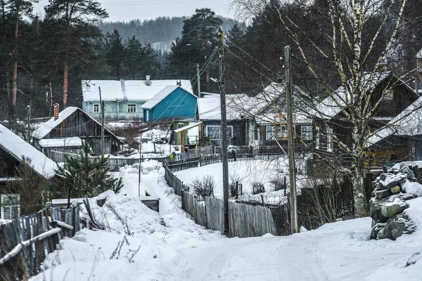 Casa Pueblo Medvezhyegorsk Karelia Rusia — Foto de Stock