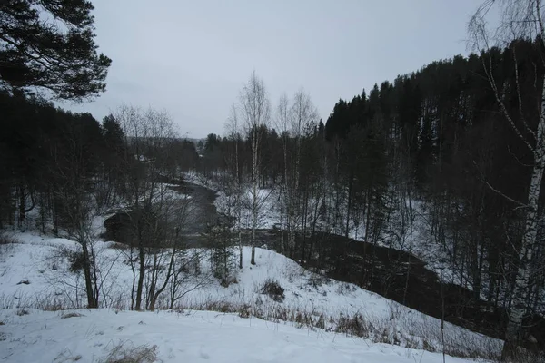 Krajina Obrazem Zimní Karelianské Přírody — Stock fotografie