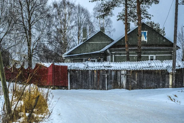 Casa Pueblo Medvezhyegorsk Karelia Rusia — Foto de Stock