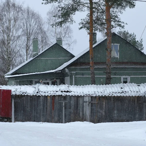 Dorfhaus Medvezhyegorsk Karelien Russland — Stockfoto