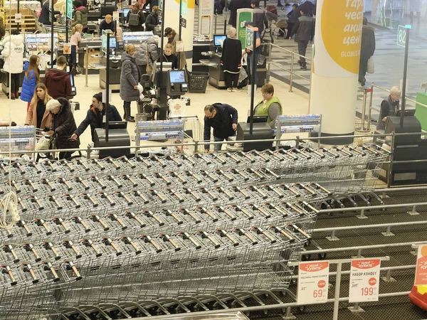 Moscow Russia December 2019 Interior Supermarket Moscow Russia — 스톡 사진