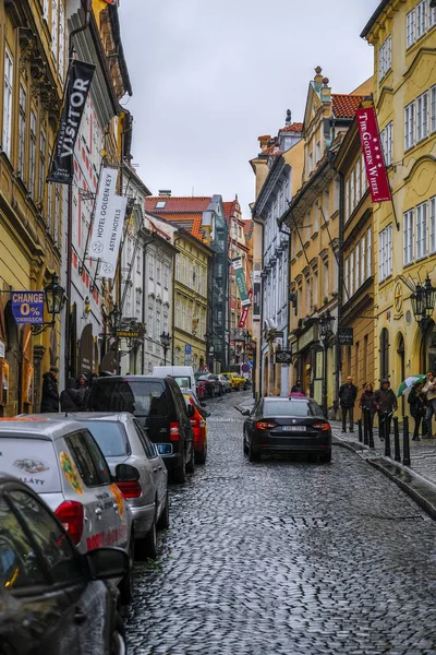 Prága Csehország 2019 November Egy Prágai Utca Képe — Stock Fotó