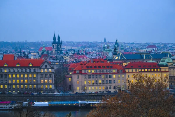 Landschaft Mit Dem Bild Von Prag Abend — Stockfoto