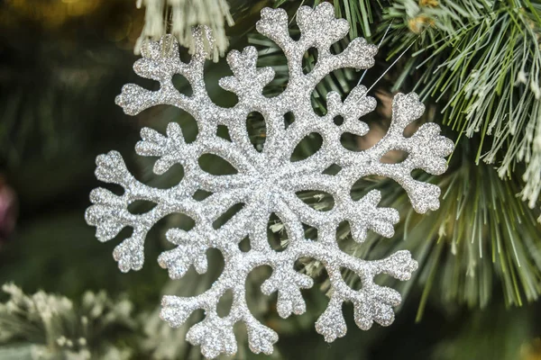 Imagen Primer Plano Juguete Árbol Navidad Copo Nieve Árbol Navidad —  Fotos de Stock