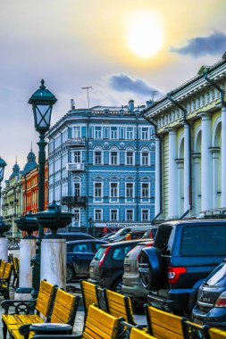 Moskova, Rusya - 27 Ocak 2020: Moskova, Rusya 'daki Aleksandrov Bahçesi' nin görüntüsü