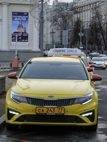 Moscow Russia January 2020 Image Taxi Moscow Street — 스톡 사진