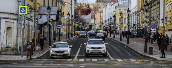 Moskva Ryssland Januari 2020 Bild Trafiken Moskva — Stockfoto