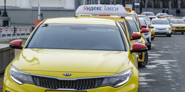 Moscow Russia January 2020 Image Taxi Moscow Street — 스톡 사진