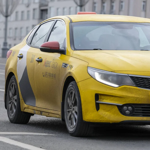 Moscow Russia January 2020 Image Taxi Moscow Street — Stock Photo, Image