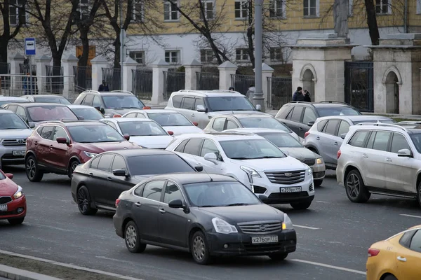 Moskau Russland Januar 2020 Bild Des Verkehrs Moskau — Stockfoto