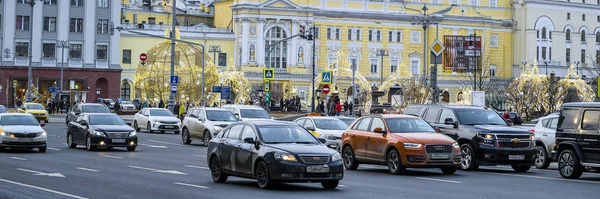 Moscow Russia January 2020 Image Traffic Moscow — Stock Photo, Image