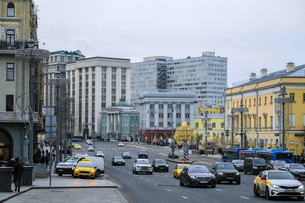 Moskau Russland Januar 2020 Bild Des Verkehrs Moskau — Stockfoto