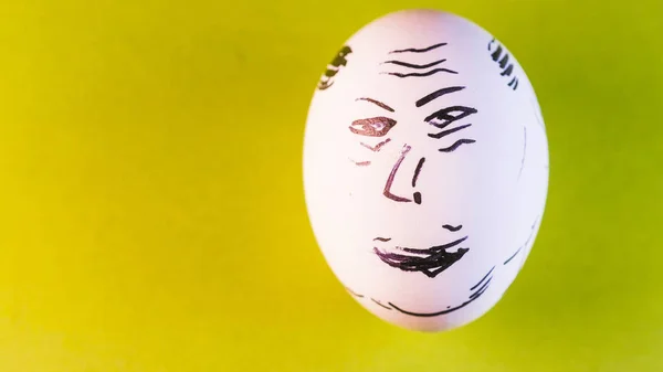 Man Face Drawing Egg — Stock Photo, Image