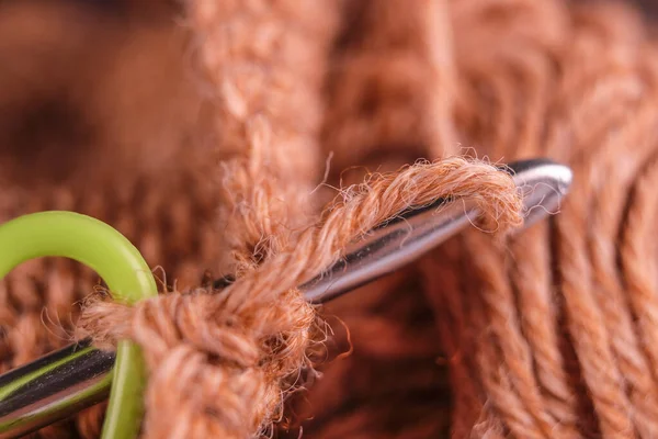 Nahaufnahme Von Stricken Und Häkeln — Stockfoto