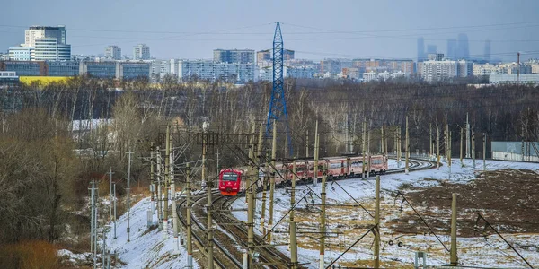 Kışın Demiryolu Hattının Görüntüsü — Stok fotoğraf
