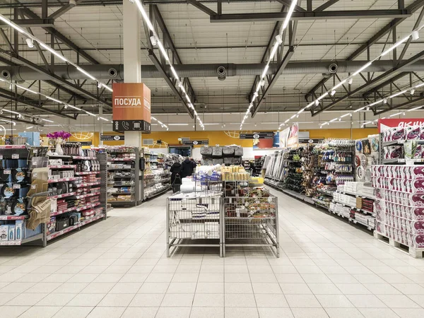 Klimovsk Russie Mars 2020 Image Intérieur Supermarché — Photo