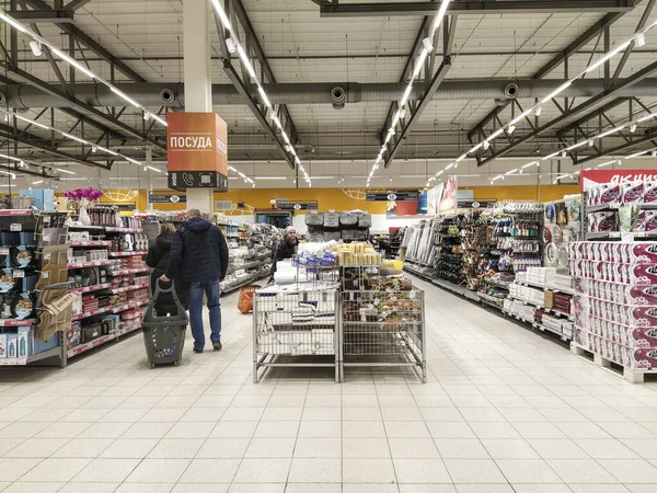 Klimovsk Rússia Março 2020 Imagem Interior Supermercado — Fotografia de Stock