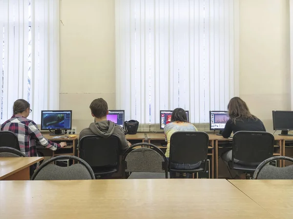 러시아 모스크바 2020 컴퓨터 의학생들의 — 스톡 사진