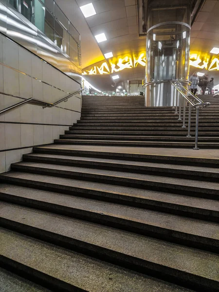 Moscow Russia March 2020 Image Staircase Leading Exit Subway Moscow — Stock Photo, Image