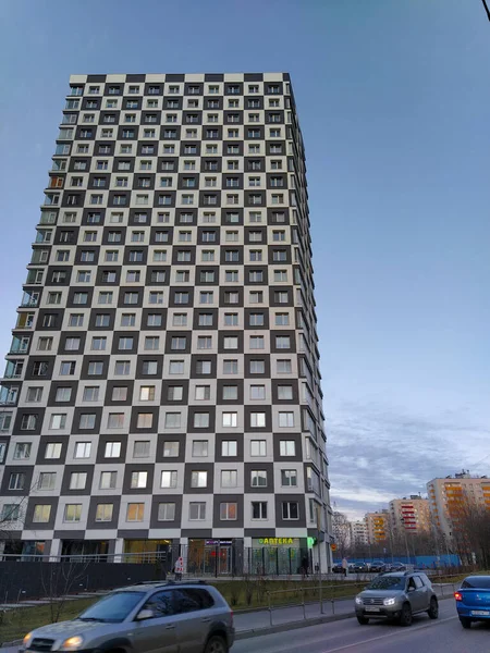 Moskau Russland März 2020 Bild Vom Innenhof Eines Neuen Wohnviertels — Stockfoto