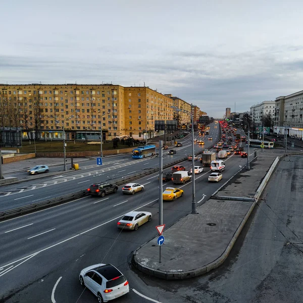 Moskou Rusland Maart 2020 Beeld Van Een Snelweg Moskou — Stockfoto