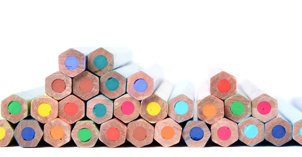 Surtido Lápices Colores Aislados Sobre Fondo Blanco —  Fotos de Stock
