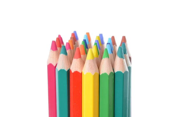 Assortiment Crayons Couleur Sur Blanc — Photo