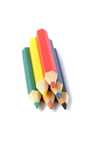 Assortiment Crayons Couleur Sur Blanc — Photo
