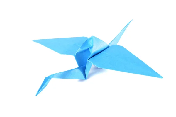 Origami Kraan Geïsoleerd Witte Achtergrond — Stockfoto