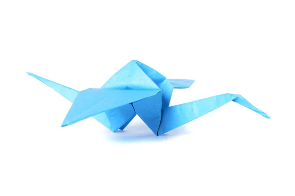 Origami Jeřáb Izolované Přes Bílé Pozadí — Stock fotografie