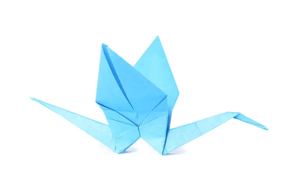 Origami Kraan Geïsoleerd Witte Achtergrond — Stockfoto