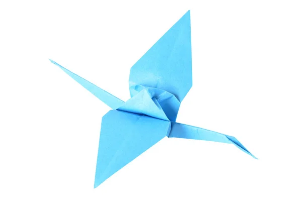 Origami Kraan Geïsoleerd Witte Achtergrond — Stockfoto